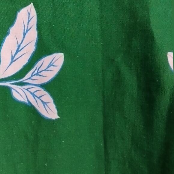 Farm Rio Soft Garden Linen-Blend Minidress Size Large Puff Sleeve Vacation - Picture 13 of 16